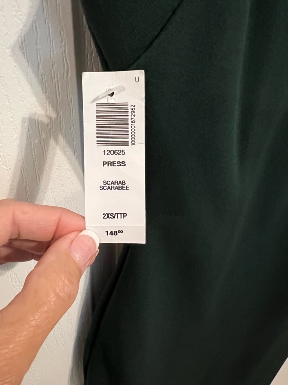 Babaton NWT Scarabee Dark Green/Scarab V-Neck Sheath Dress - Picture 6 of 7